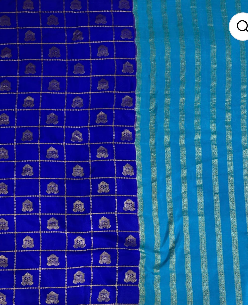 Royal Blue Pure Mysore silk