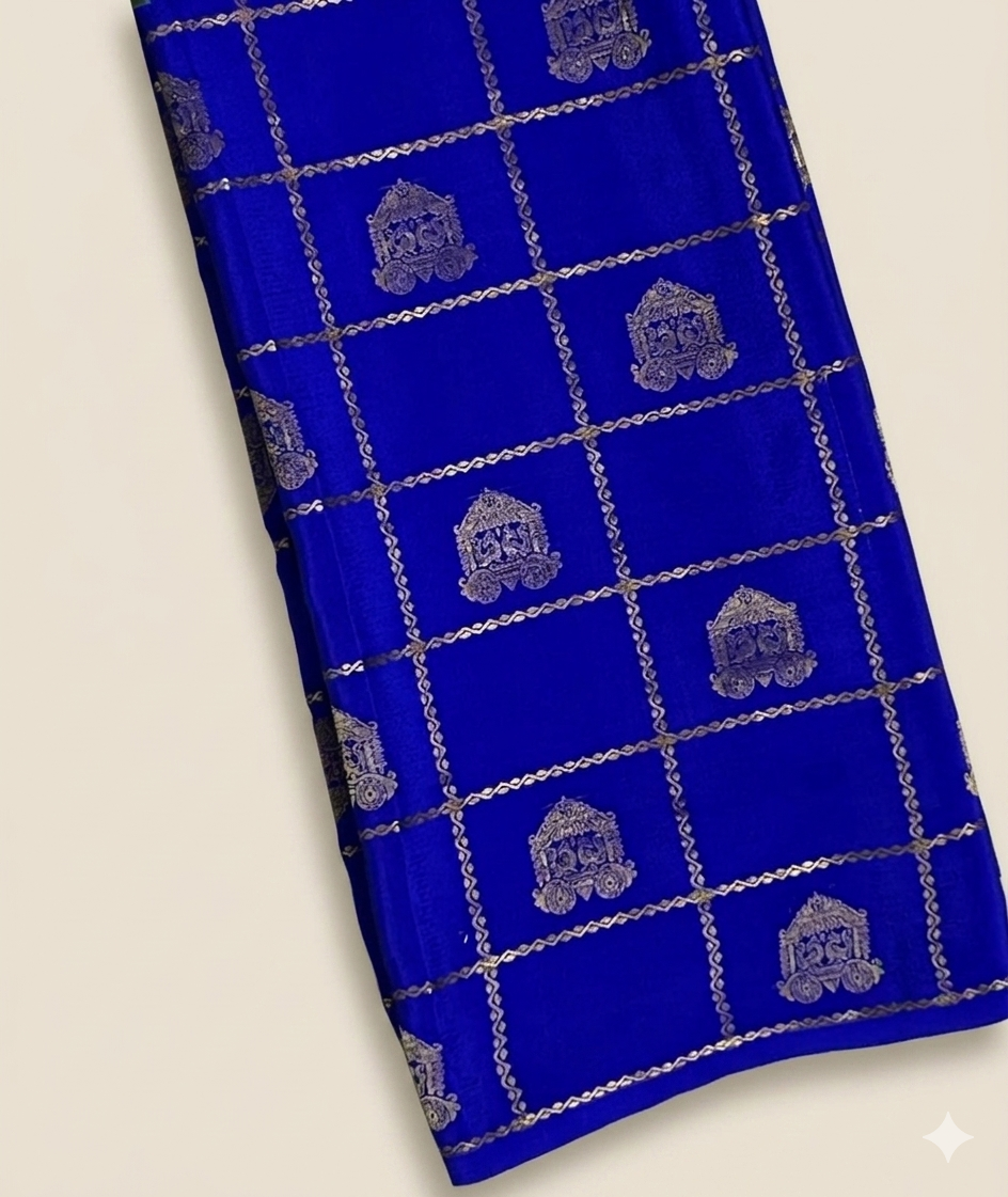 Royal Blue Pure Mysore silk