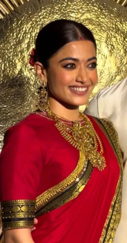 Rashmika Red Pure Mysore Silk Saree