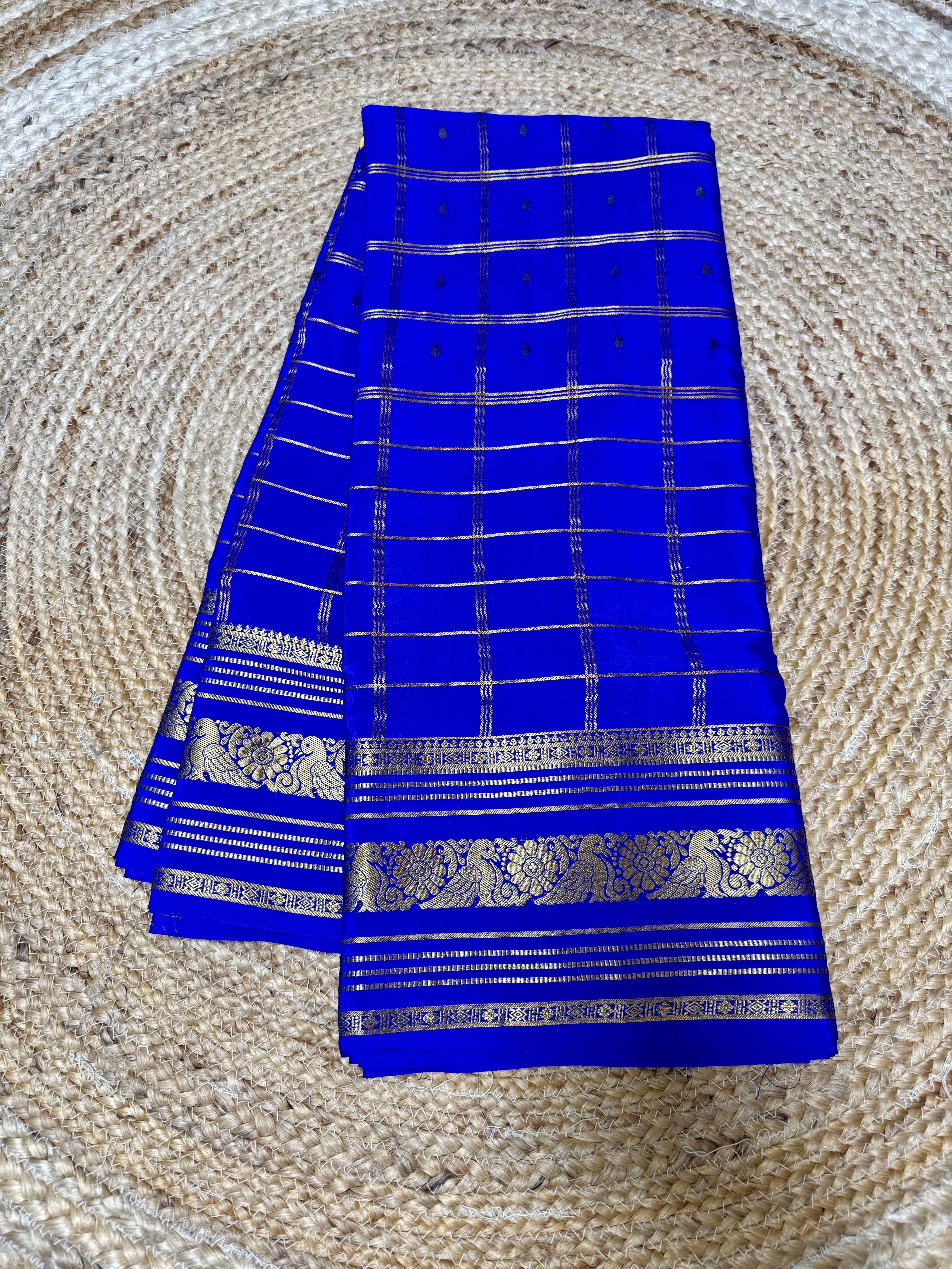 Royal Blue Pure Mysore Silk Saree