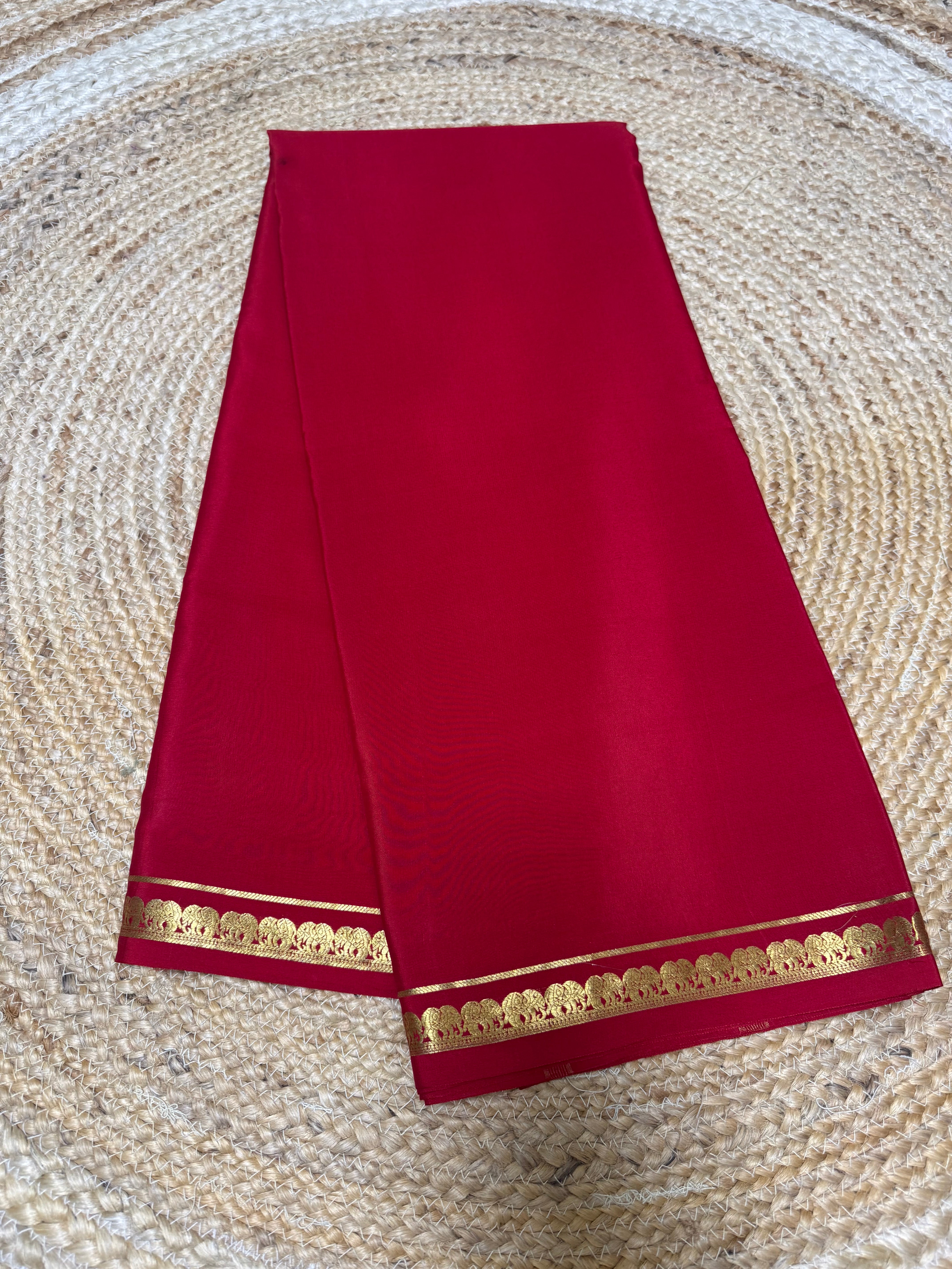 Red Pure Mysore Silk Saree