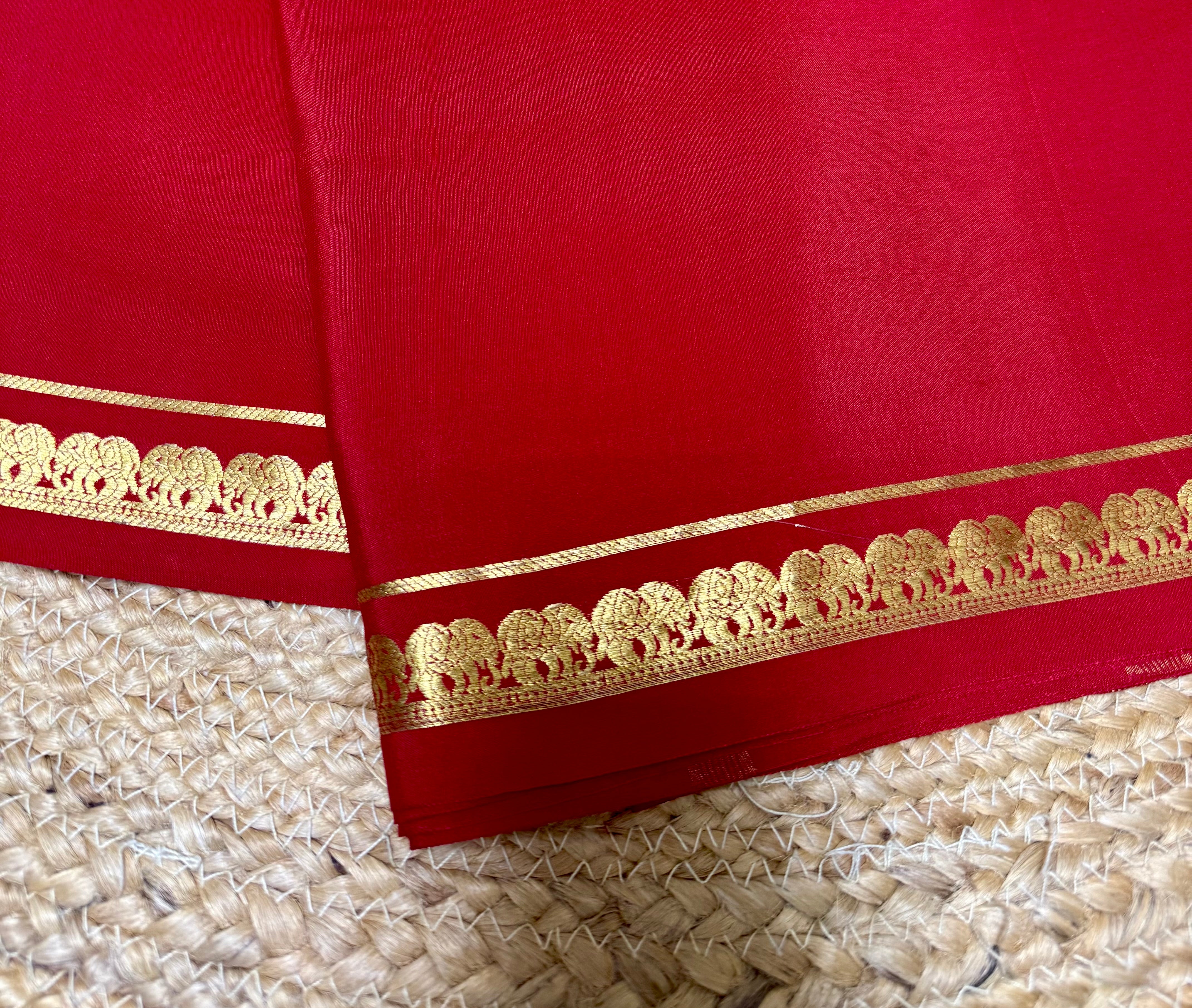 Red Pure Mysore Silk Saree