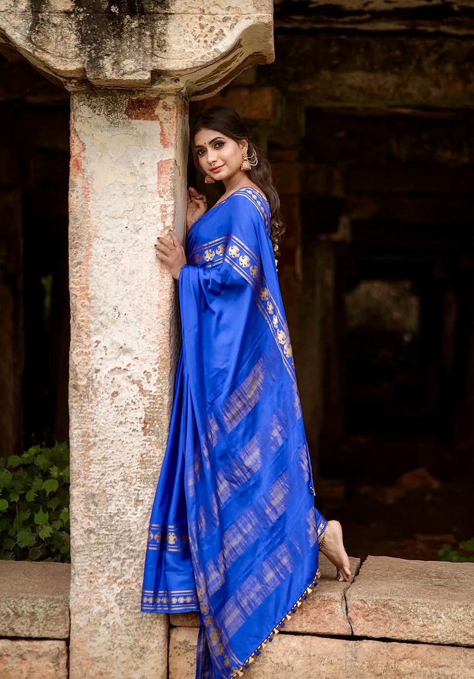 Blue Pure Mysore silk Saree