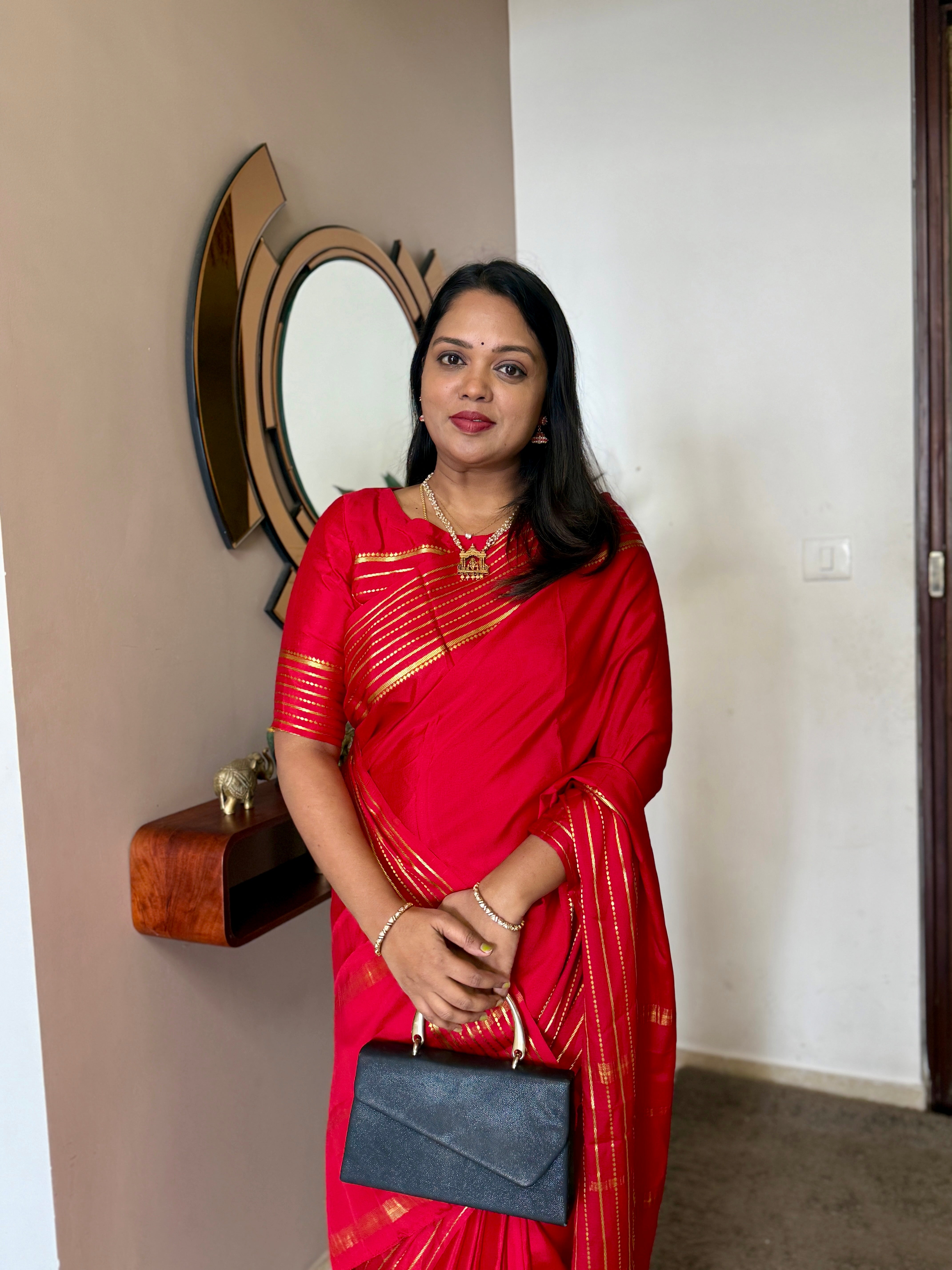 Red Pure Mysore silk