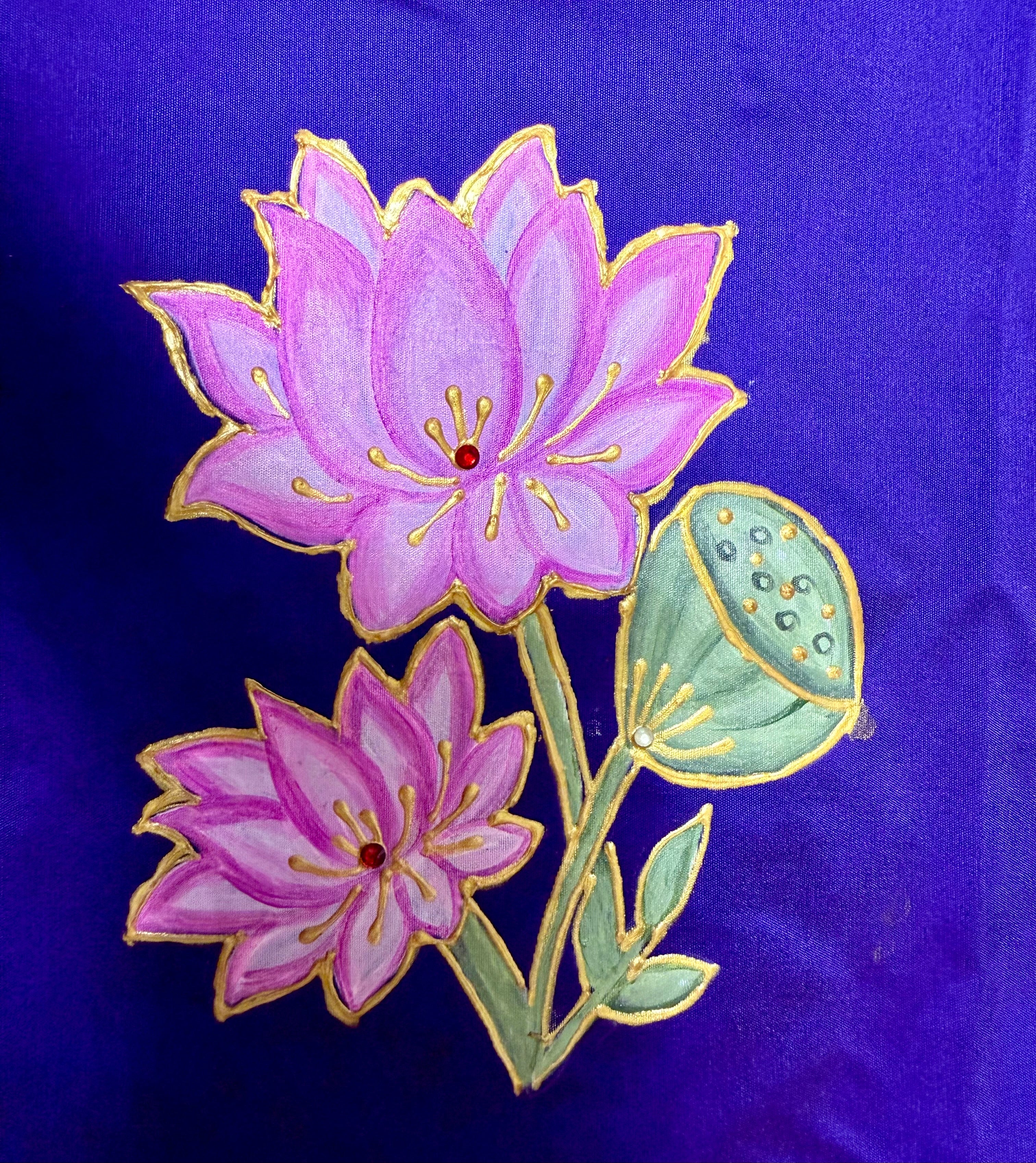 Blouse Hand painted Tanjore - unstitched