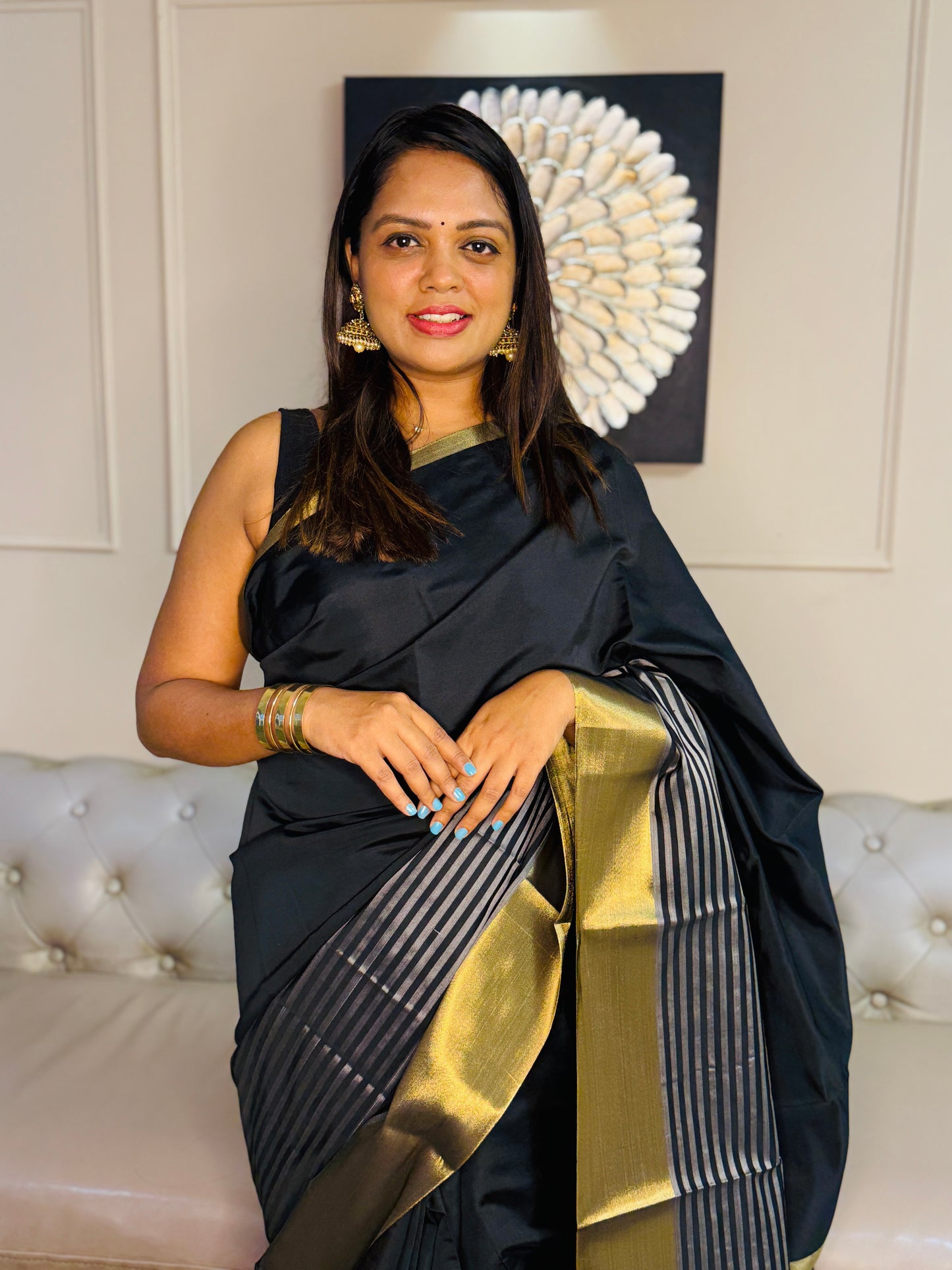 Black N Gold celeb inspired saree