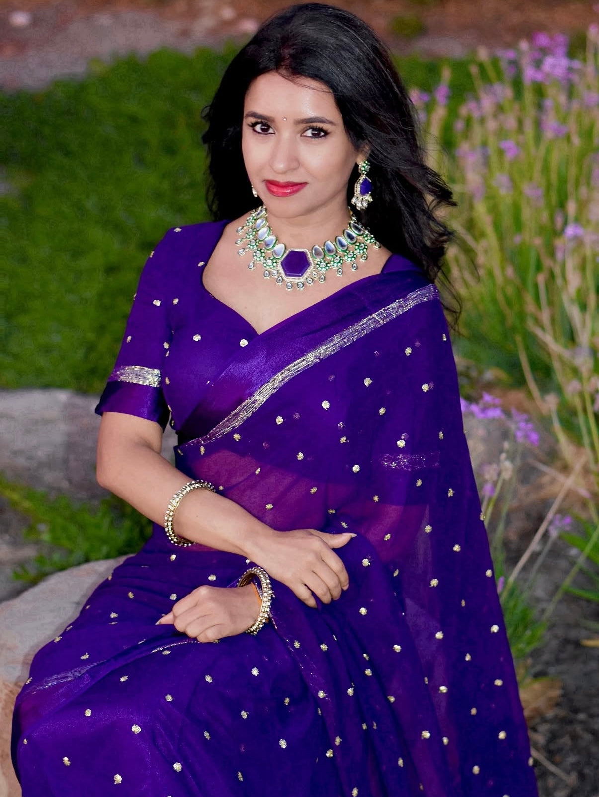 Purple with Gold Butta