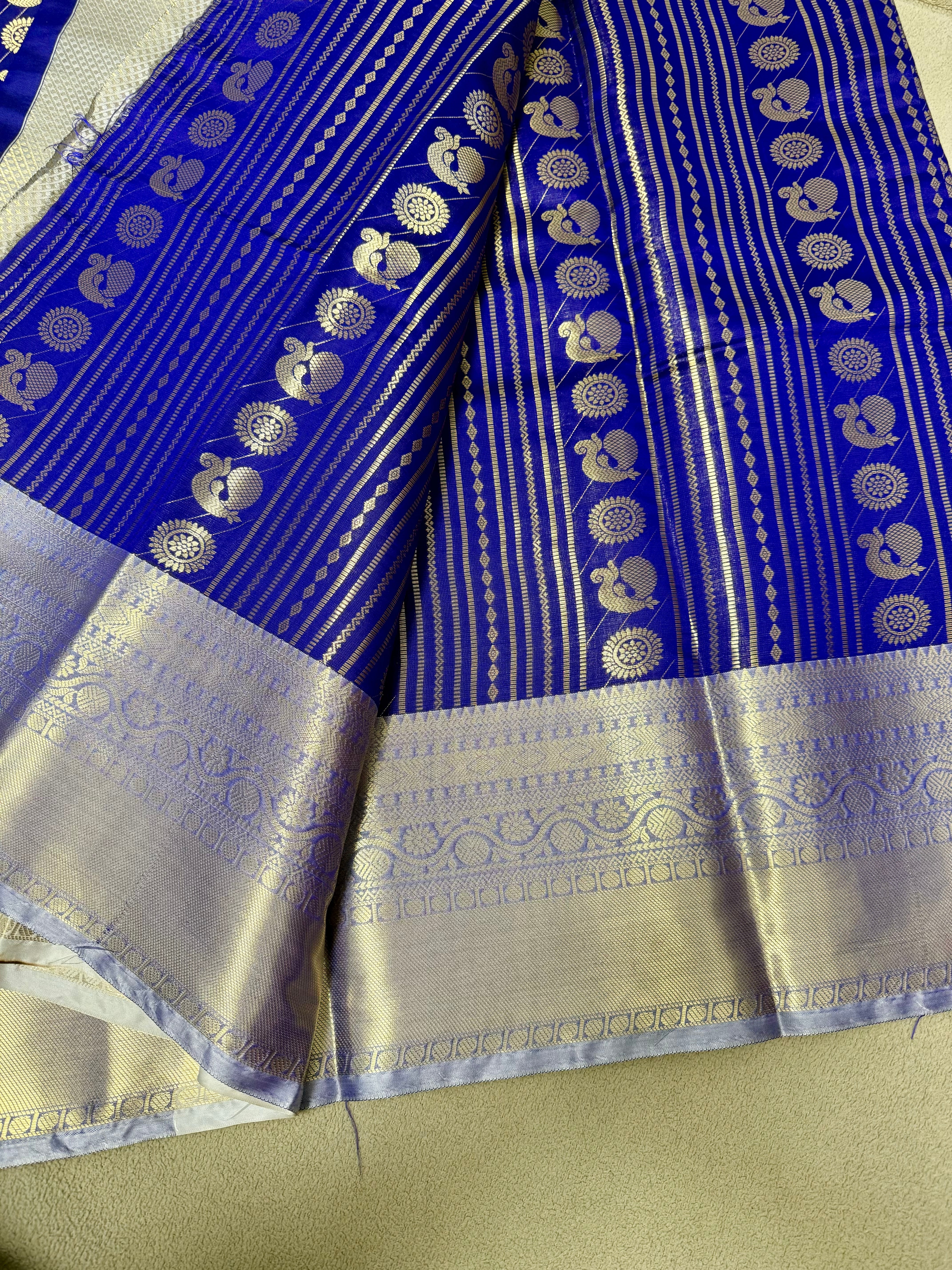 Semi silk Royal blue saree