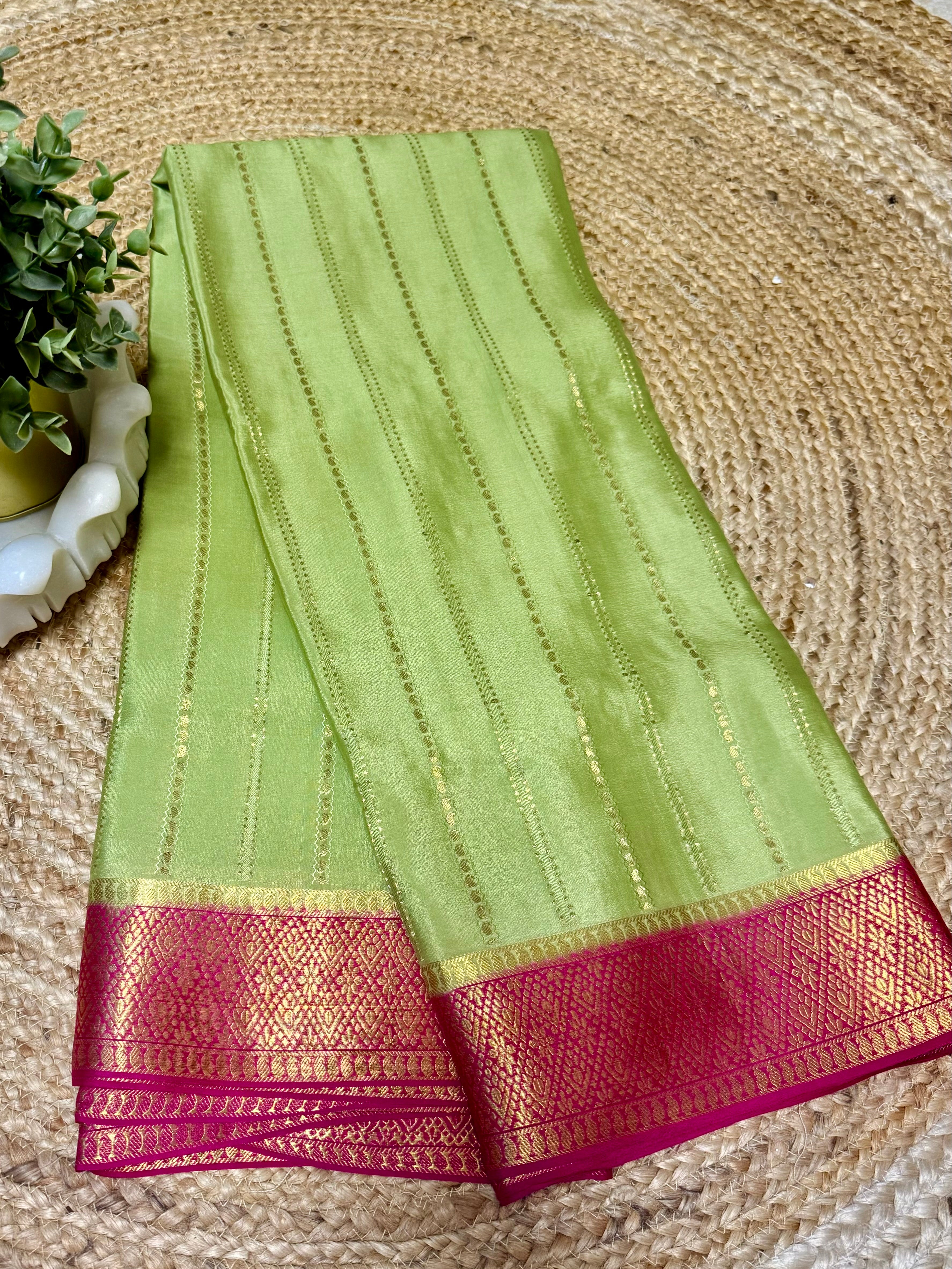 Green Pure Mysore silk saree