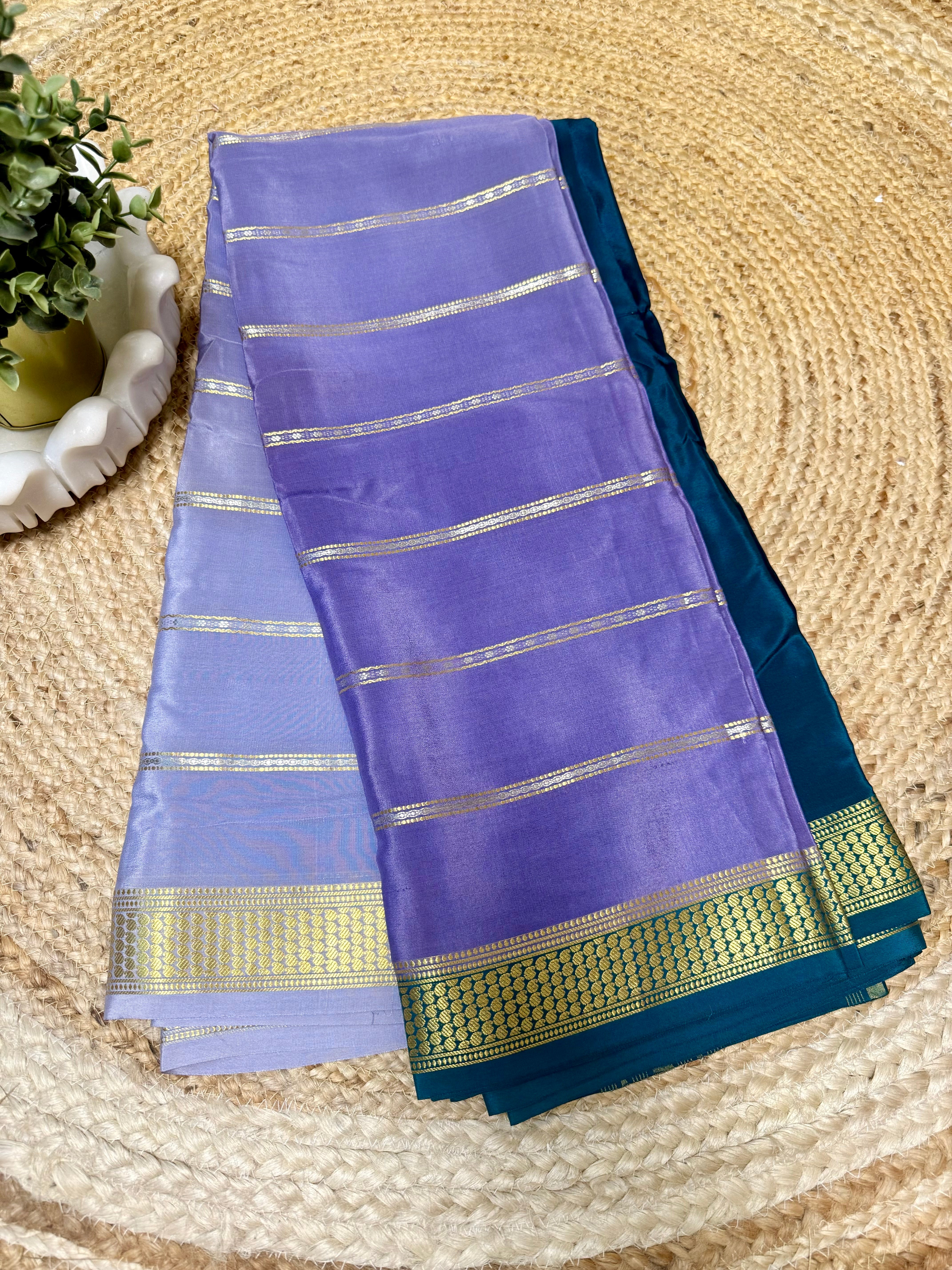 Blue ombré Pure Mysore silk saree