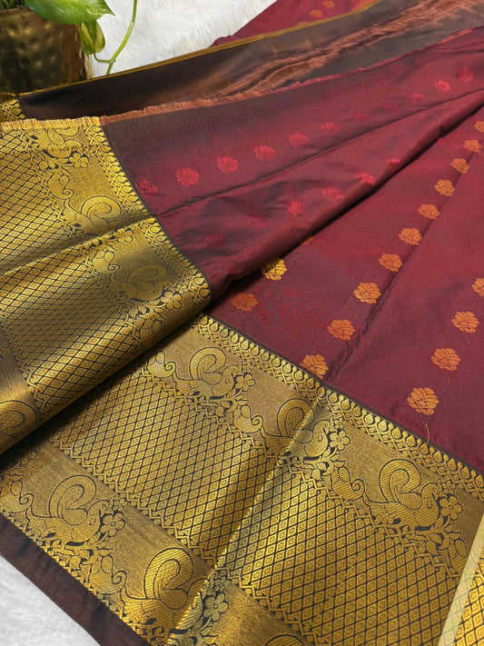 Kanchi Silk Brown with Gold Motifs (Copy)
