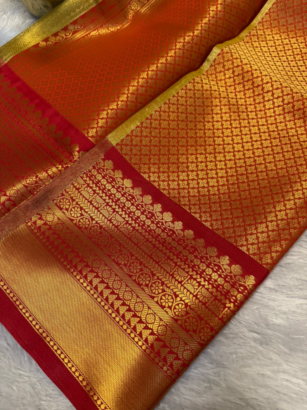 yellow tissue silk saree