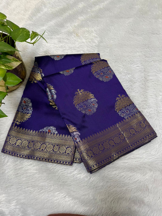 Blue Big Butta Soft Crepe Silk