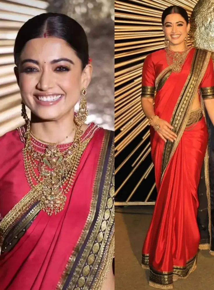 Rashmika Red Pure Mysore Silk Saree