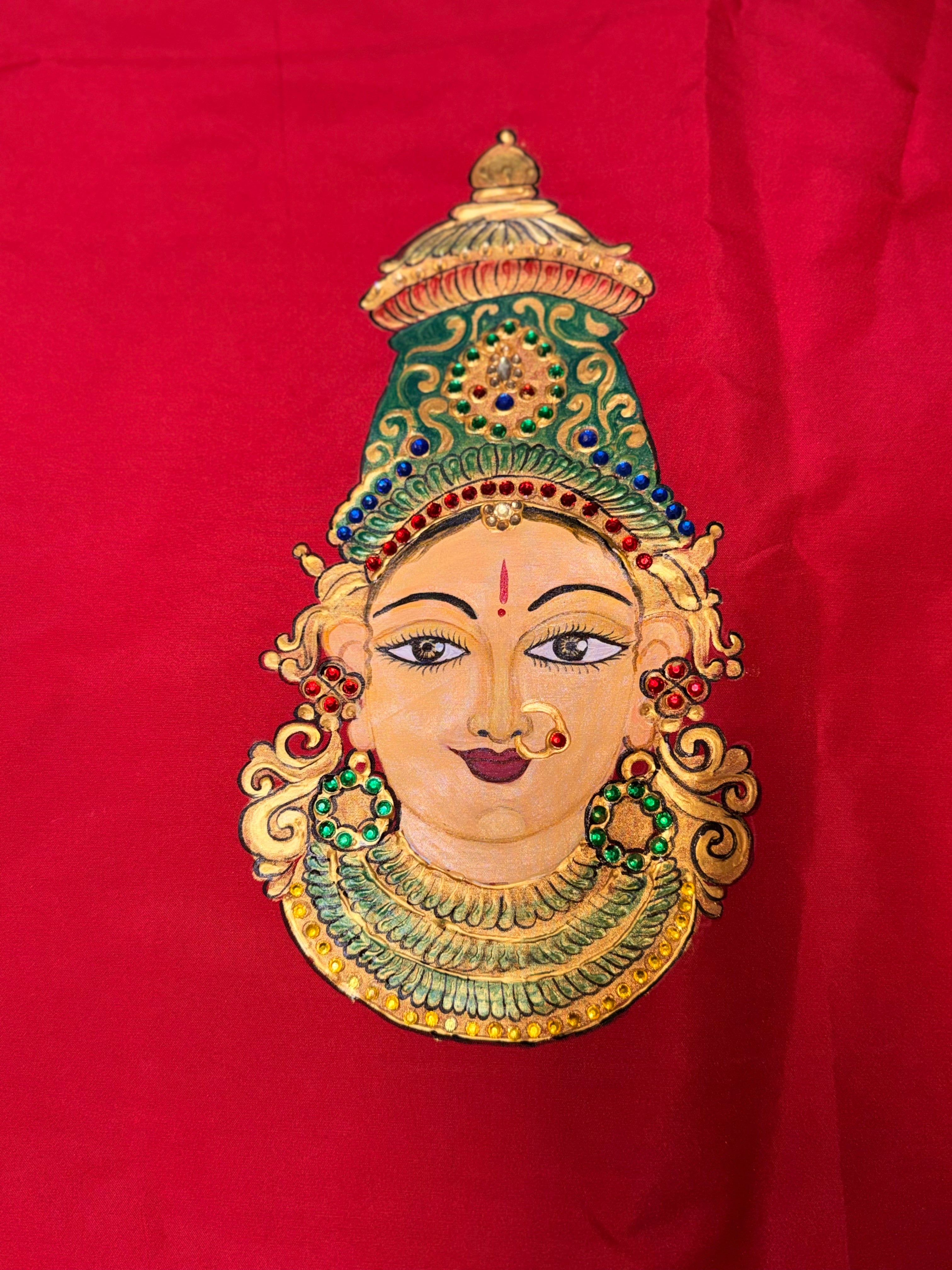 Blouse Hand painted Tanjore - unstitched