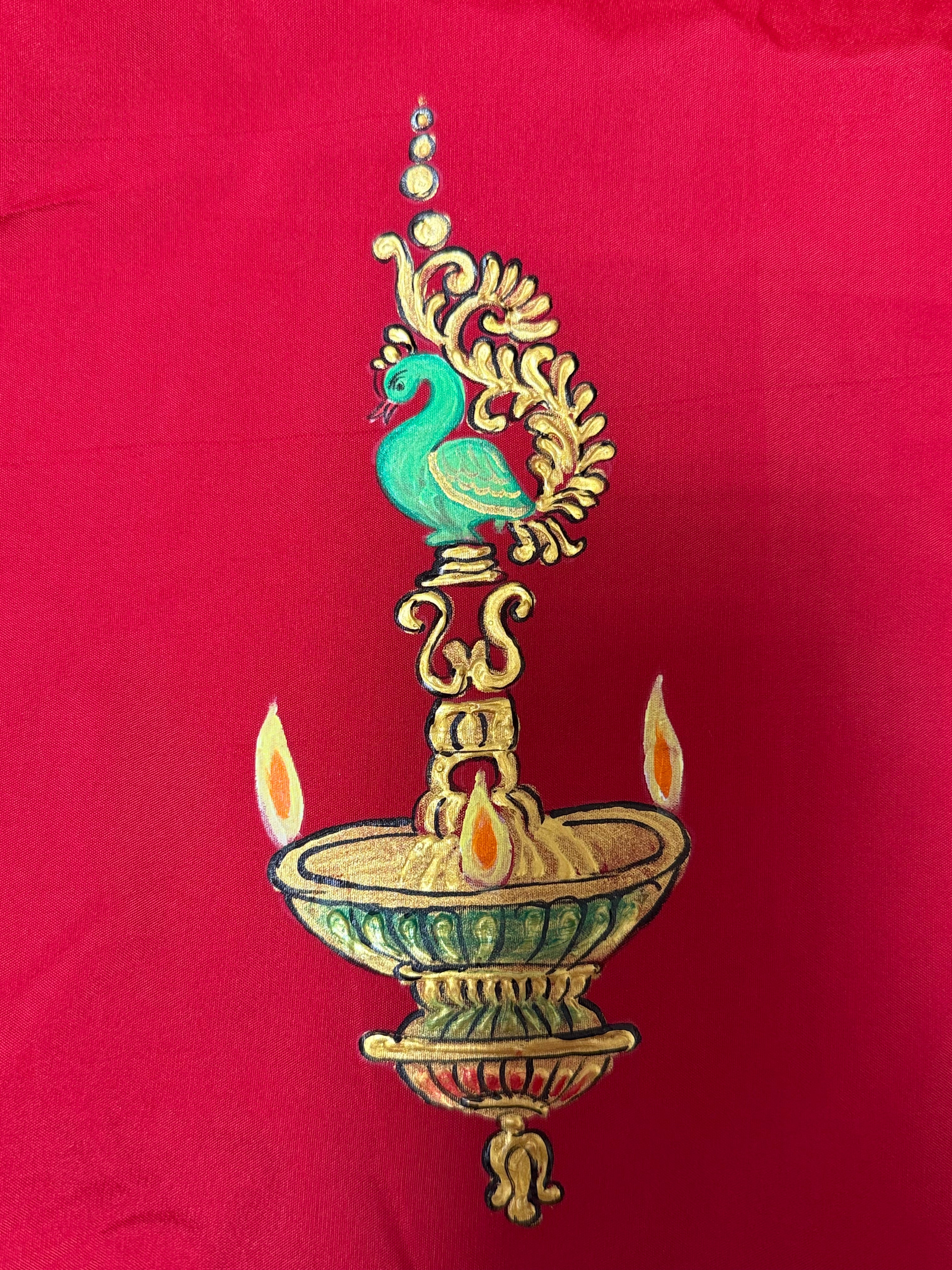 Blouse Hand painted Tanjore - unstitched