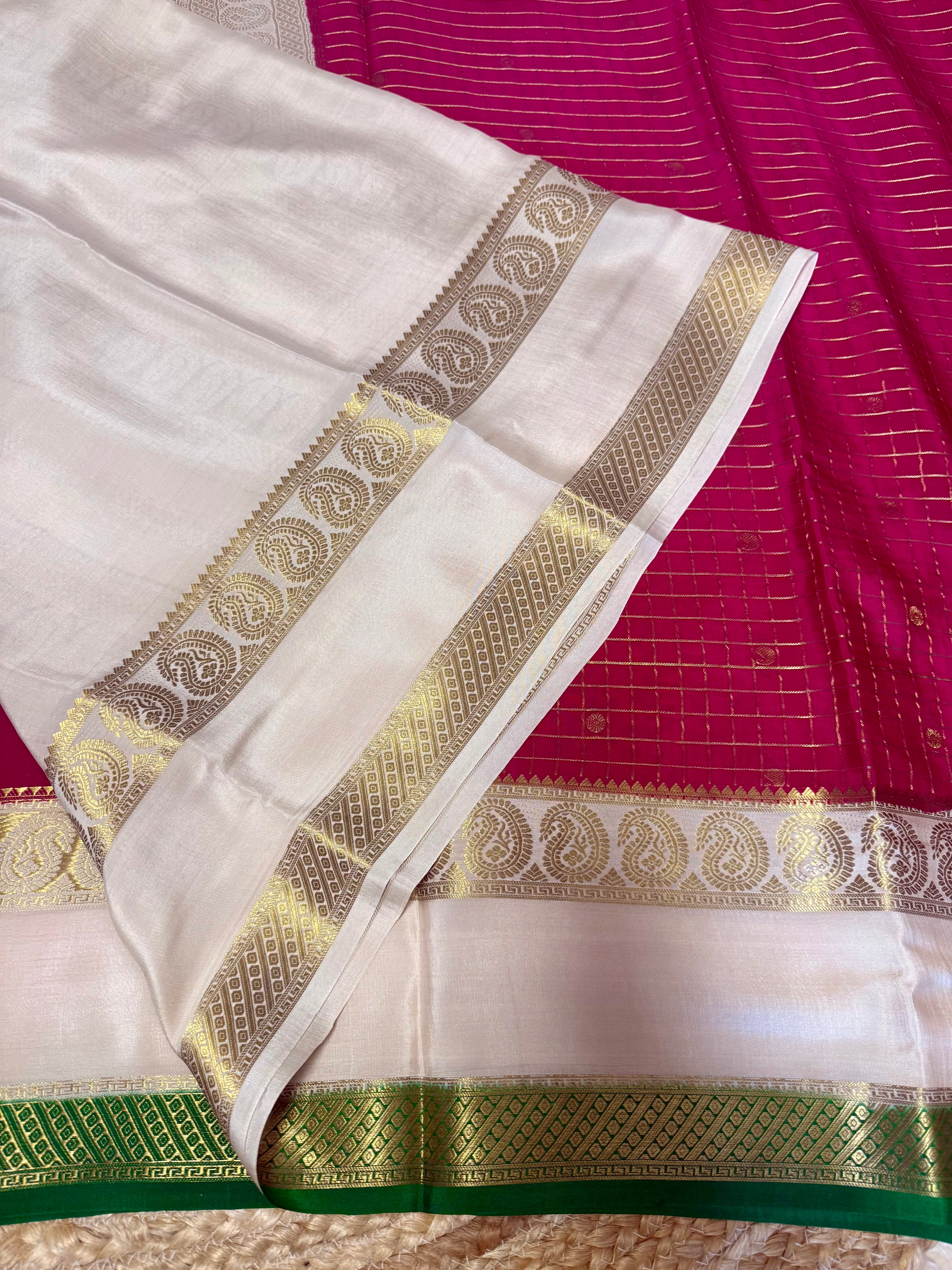 3D Pink, Cream and Green checks with Mango border