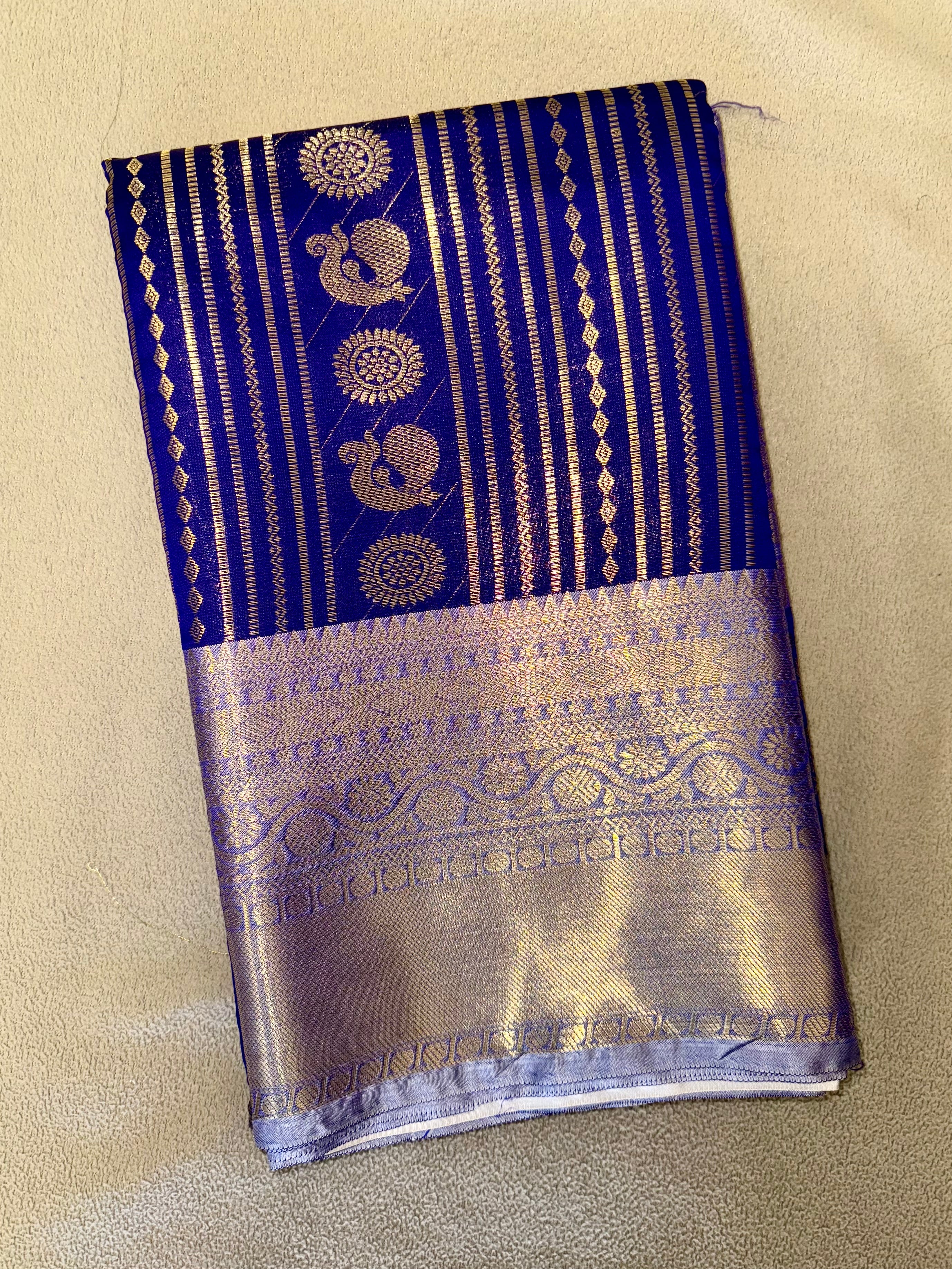 Semi silk Royal blue saree