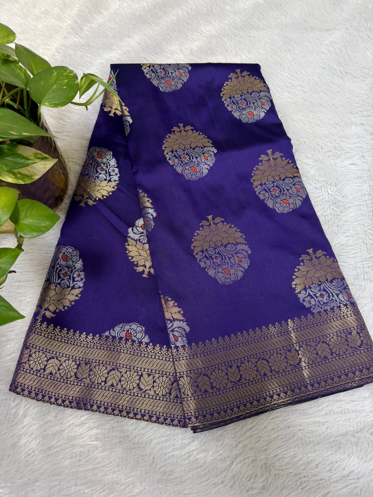 Blue Big Butta Soft Crepe Silk