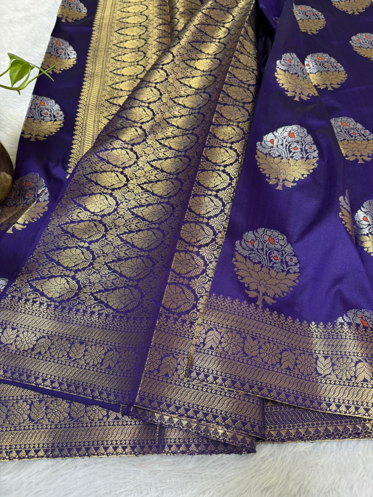 Blue Big Butta Soft Crepe Silk